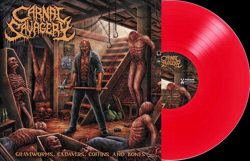 Carnal Savagery- Graveworms, Cadavers, Coffins and Bones - Clear Blood Red