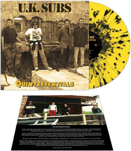 UK Subs- Quintessentials - YELLOW/BLACK SPLATTER