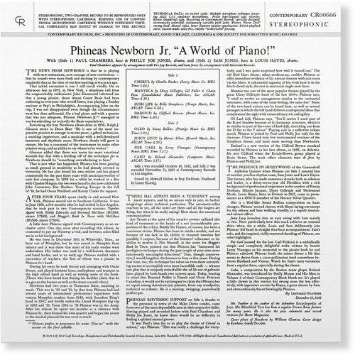 Newborn Jr- A World Of Piano! (Contemporary Records Acoustic Sounds Series)