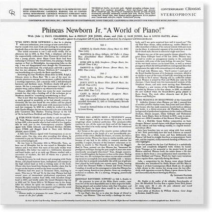 Newborn Jr- A World Of Piano! (Contemporary Records Acoustic Sounds Series)