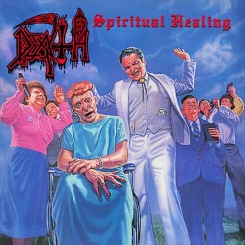 Death- Spiritual Healing (Red, Cyan Blue and Black Tri Color Merge with Splatter)