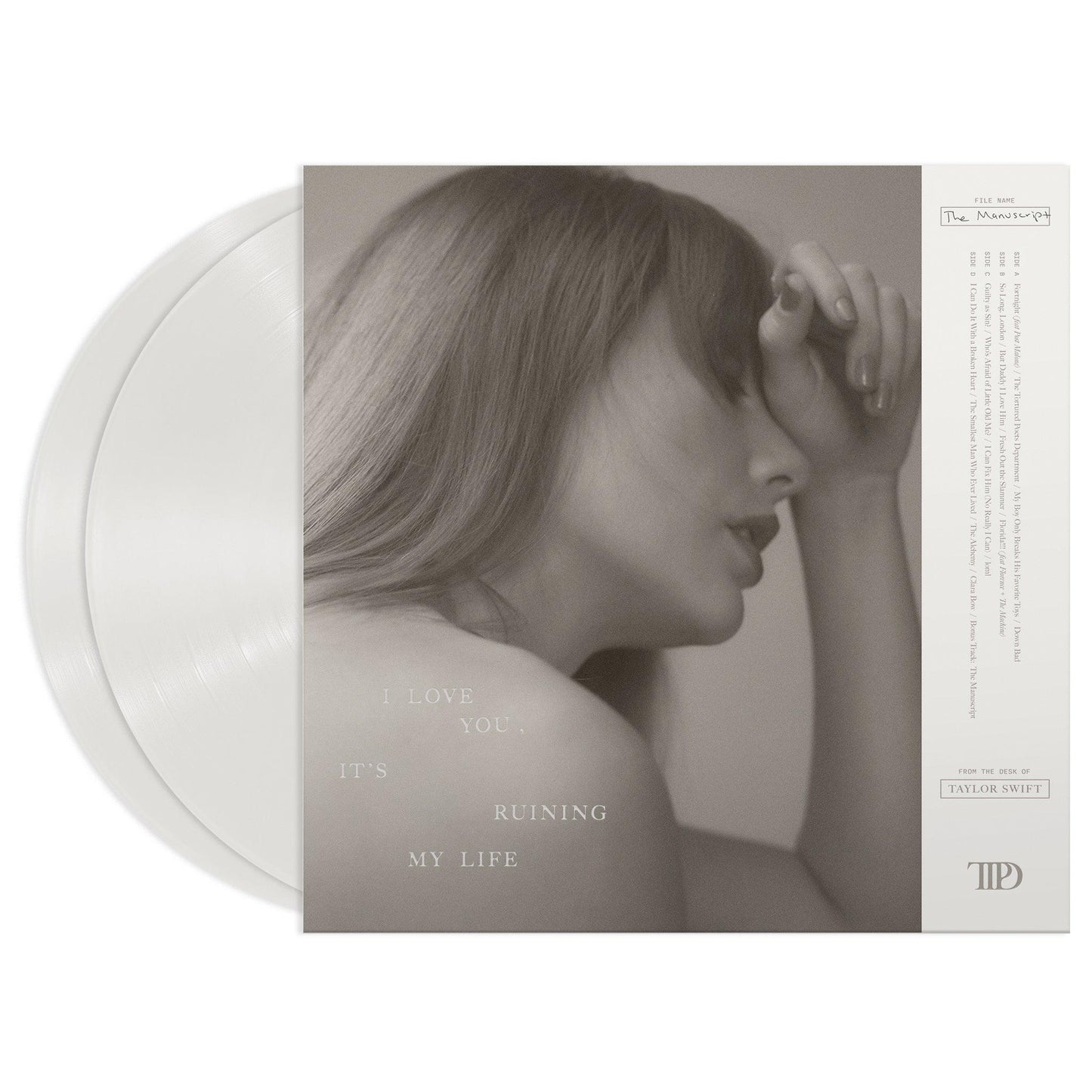 Taylor Swift- The Tortured Poets Department (Ghosted White Colored 2LP) (The Manuscript Ed)