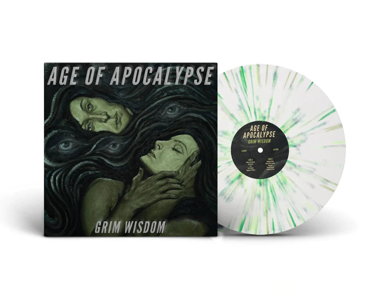 Age Of Apocalypse- Grim Wisdom (White w/ Green Splatter)